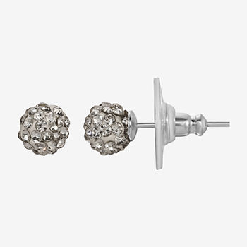1928 Silver Tone 1/2 Inch Round Stud Earrings