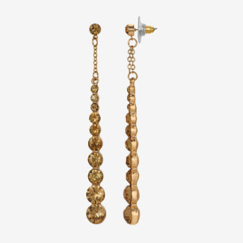 1928 Gold Tone Linear Drop Earrings