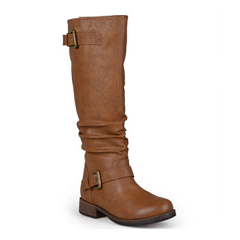 Journee Collection Womens Stormy Buckle-Accented Riding Boots