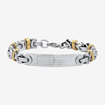 Steeltime 18K Gold Over Stainless Steel 8 Inch Solid Byzantine Id Bracelet