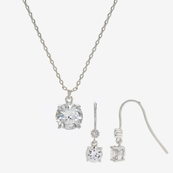 Sparkle Allure 2-pc. Cubic Zirconia Pure Silver Over Brass Round Jewelry Set