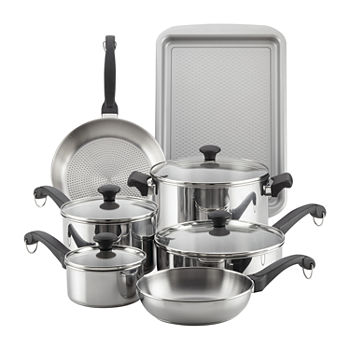 Farberware 12-pc. Stainless Steel Non-Stick Cookware Set