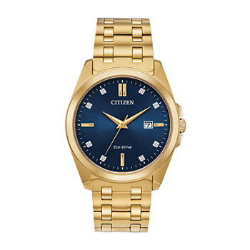 Citizen Corso Mens Diamond Accent Gold Tone Stainless Steel Bracelet Watch Bm7103-51l