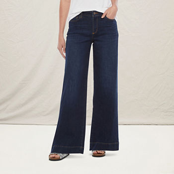 a.n.a. Womens Tall High Rise Wide Leg Trouser Jean