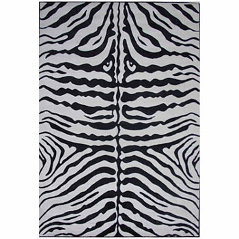 Zebra Skin Rectangular Indoor Rugs