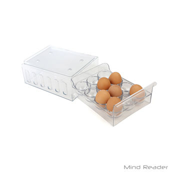 Mind Reader Stackable One Dozen Egg Container Carton, Clear