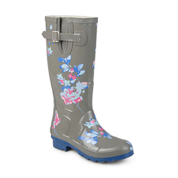 Journee Collection Womens Mist Rain Boots Water Resistant Block Heel