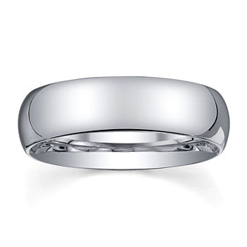 6mm Silver Domed Mens Wedding Ring