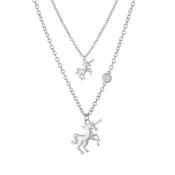 Sparkle Allure Mommy & Me 2-pc. Cubic Zirconia Pure Silver Over Brass Cable Necklace Set