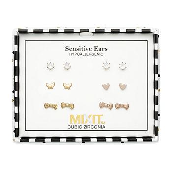 Mixit Gold & Rose Gold Tone Stud 6 Pair Earring Set