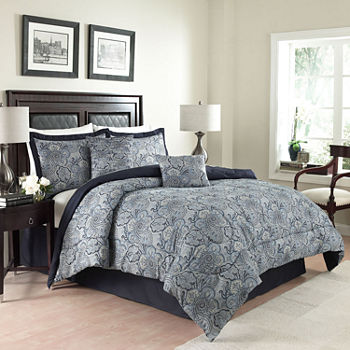Waverly Traditions By Waverly Paddock Shawl 6pc Comforter Set 6-pc. Floral Midweight Comforter Set
