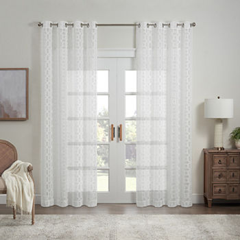 Waverly Eureka Sheer Grommet Top Single Curtain Panel