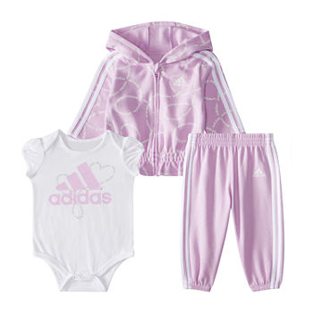 adidas Baby Girls 3-pc. Pant Set