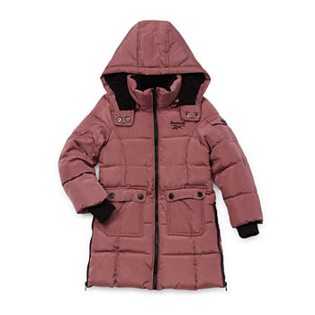 Reebok Little Girls Hooded Water Resistant Removable Hood Heavyweight Puffer Jacket