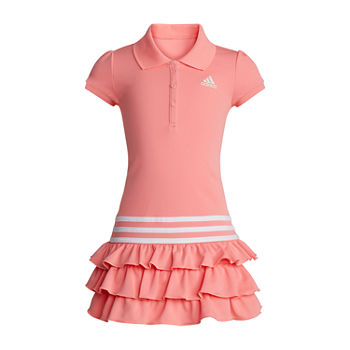 adidas Toddler Girls Embroidered Short Sleeve Cap Sleeve T-Shirt Dress