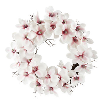 Liz Claiborne 22" Pink Magnolia Wreath