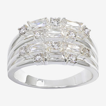 Sparkle Allure Cubic Zirconia Pure Silver Over Brass Band