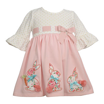 Bonnie Jean Toddler Girls 3/4 Sleeve A-Line Dress