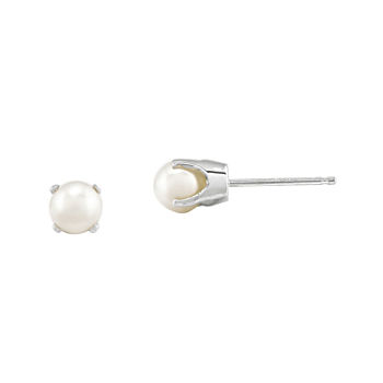 5mm Cultured Freshwater Pearl 14K White Gold Stud Earrings