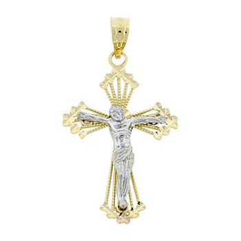 Women’s 14K Gold Two-Tone Crucifix Cross Pendant