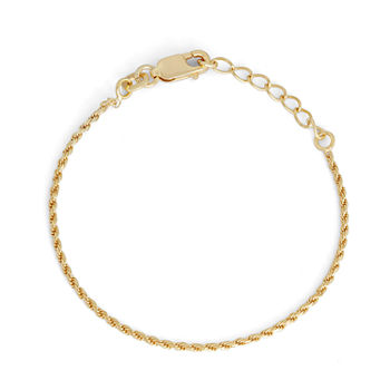 Children's 14K Yellow Gold Over Silver Rope Chain Bracelet