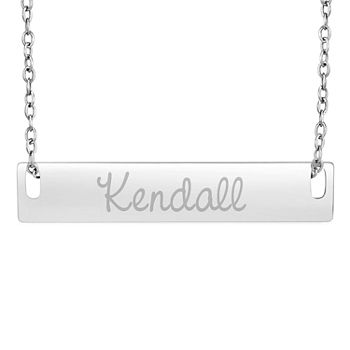 Personalized Sterling Silver Name Bar Necklace