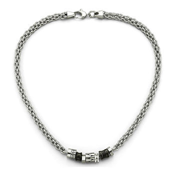 Men's Beaded Necklace Stainless Steel