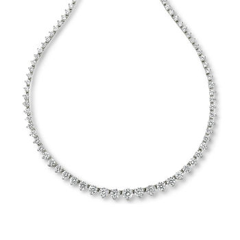 DiamonArt® Sterling Silver 20¾ CT. T.W. Cubic Zirconia Graduated Link Necklace