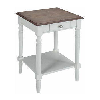 French Country 1 Drawer End Table with Shelf
