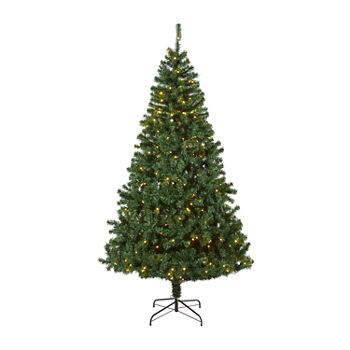 Nearly Natural 7 1/2 Foot 7.5ft. Northern Tip Pine Artificial Christmas Tree With 400 Clear Led Lights Pine Pre-Lit Christmas Tree