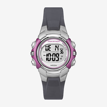 Marathon by Timex® Womens Gray Resin Strap Digital Watch T5K646M6