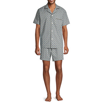 Stafford Notch Collar Mens Shorts Pajama Set 2-pc. Short Sleeve