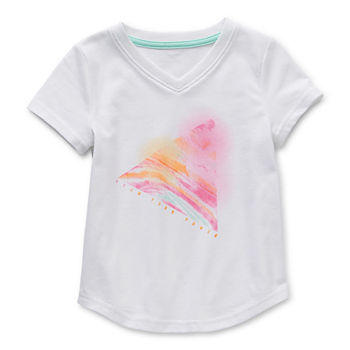 Xersion Toddler Girls V Neck Short Sleeve Graphic T-Shirt