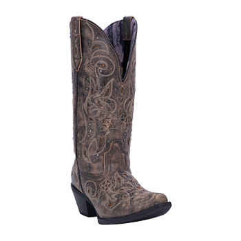 Laredo Womens Vanessa Wide Calf Cowboy Boots Block Heel