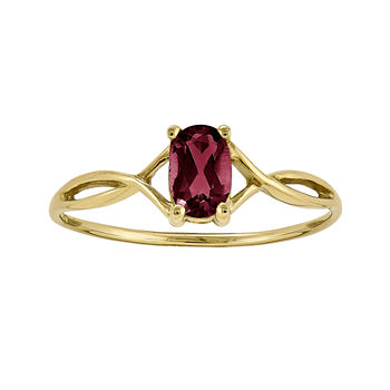 Lead Glass-Filled Ruby 14K Yellow Gold Birthstone Ring