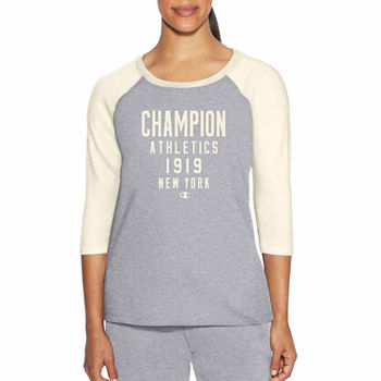 Champion Womens Crew Neck 3/4 Sleeve T-Shirt