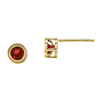 Lab-Created Ruby 14K Yellow Gold Earrings