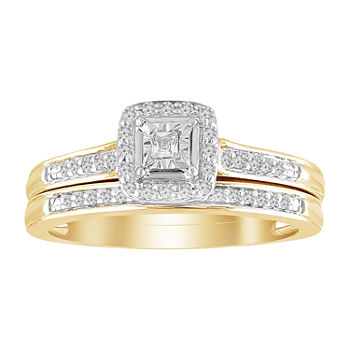 Womens 1/6 CT. T.W. Genuine White Diamond 10K Gold Bridal Set
