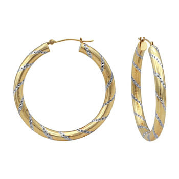14K Two-Tone Gold Hoop Earrings