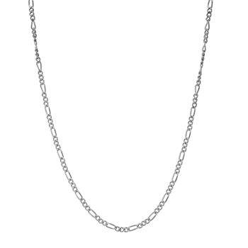 Sterling Silver 15 Inch Solid Figaro Chain Necklace