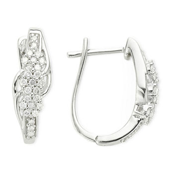 diamond blossom 1/4 CT. T.W. Diamond Cluster Sterling Silver Earrings