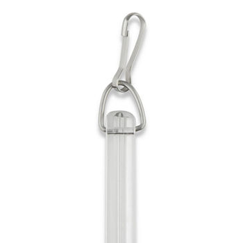 Rod Desyne 1/2" Fluted Clear Baton With Snap Hook Curtain Wands
