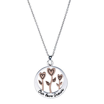 Footnotes Sterling Silver 16 Inch Link Heart Pendant Necklace