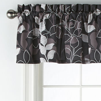 Home Expressions Graphic Leaf Rod Pocket Tailored Valance