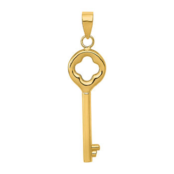 Womens 14K Gold Keys Pendant