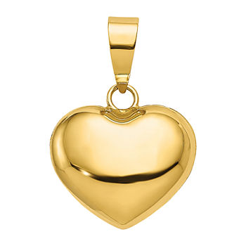 Hollow Womens 14K Gold Heart Pendant