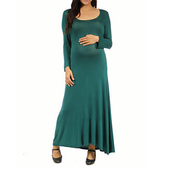 24/7 Comfort Apparel Maternity Long Sleeve Maxi Dress