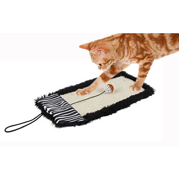 Pet Life 'Scrape-Away' Eco-Natural Sisal and JuteHanging Carpet Cat Scratcher with Toy
