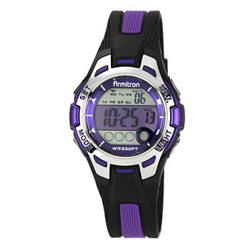 Armitron Pro Sport Womens Chronograph Multi-Function Digital Purple Strap Watch 45/7030purj