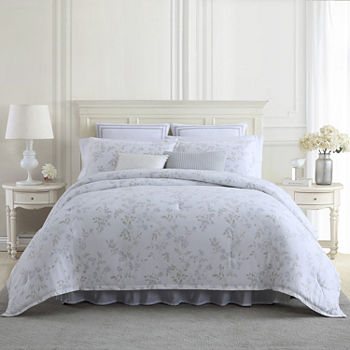 Laura Ashley Fawna Flannel Floral Midweight Comforter